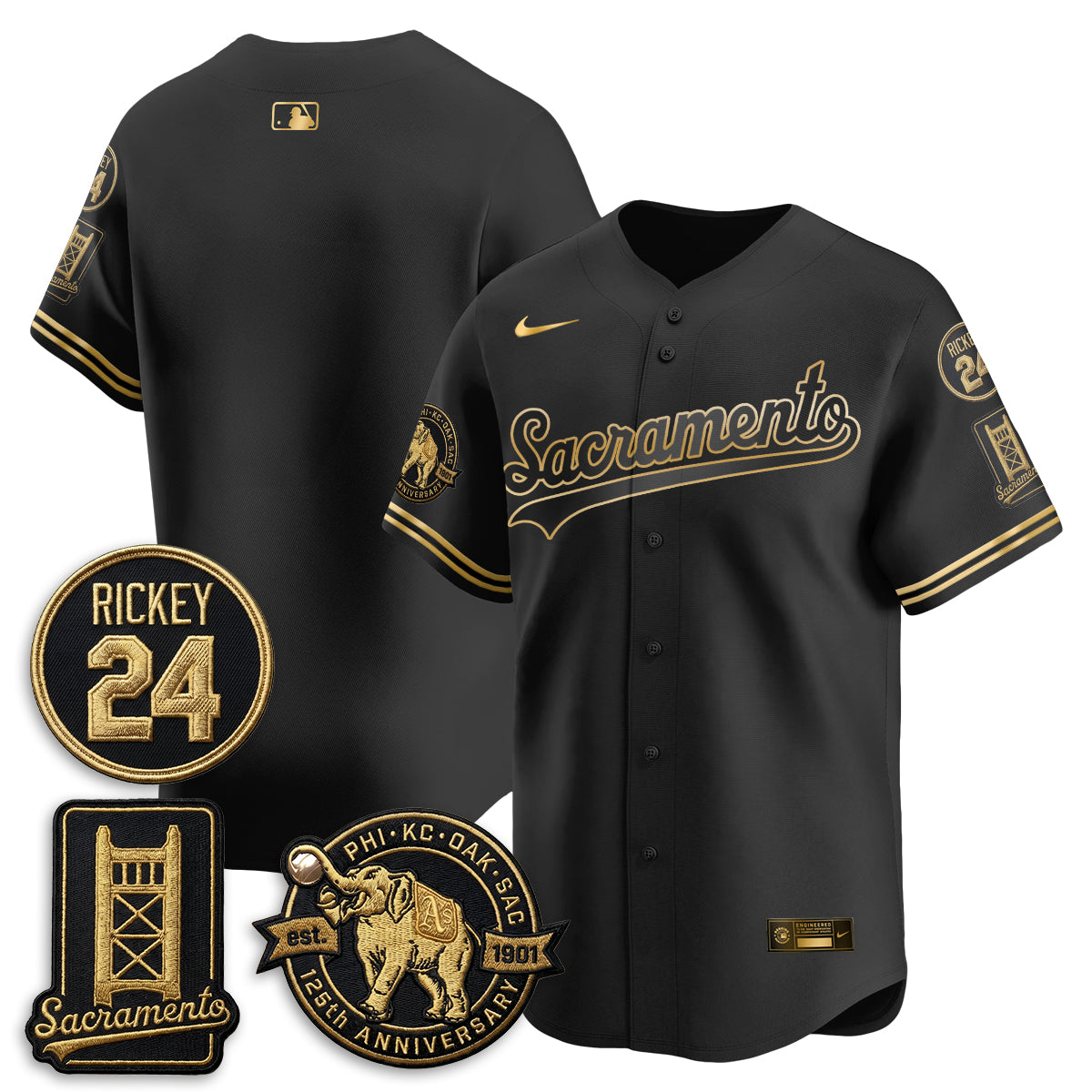 OAK 2026 Alternate Sacramento 125 Years Limited Vapor Gold Edition Jersey - Stitched