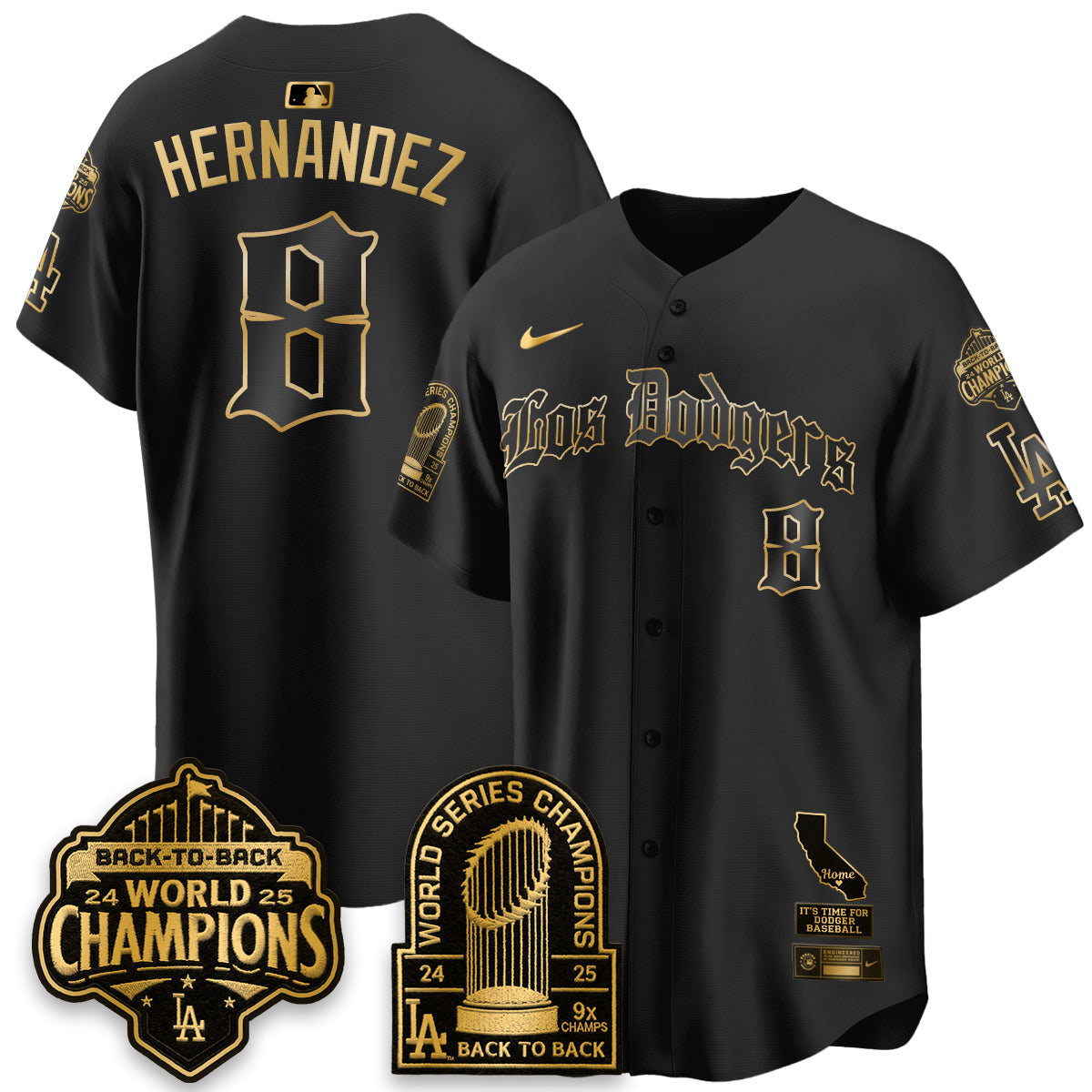 LAD World Series Champions Vapor Premier Limited Gothic Edition Jersey - All Stitched