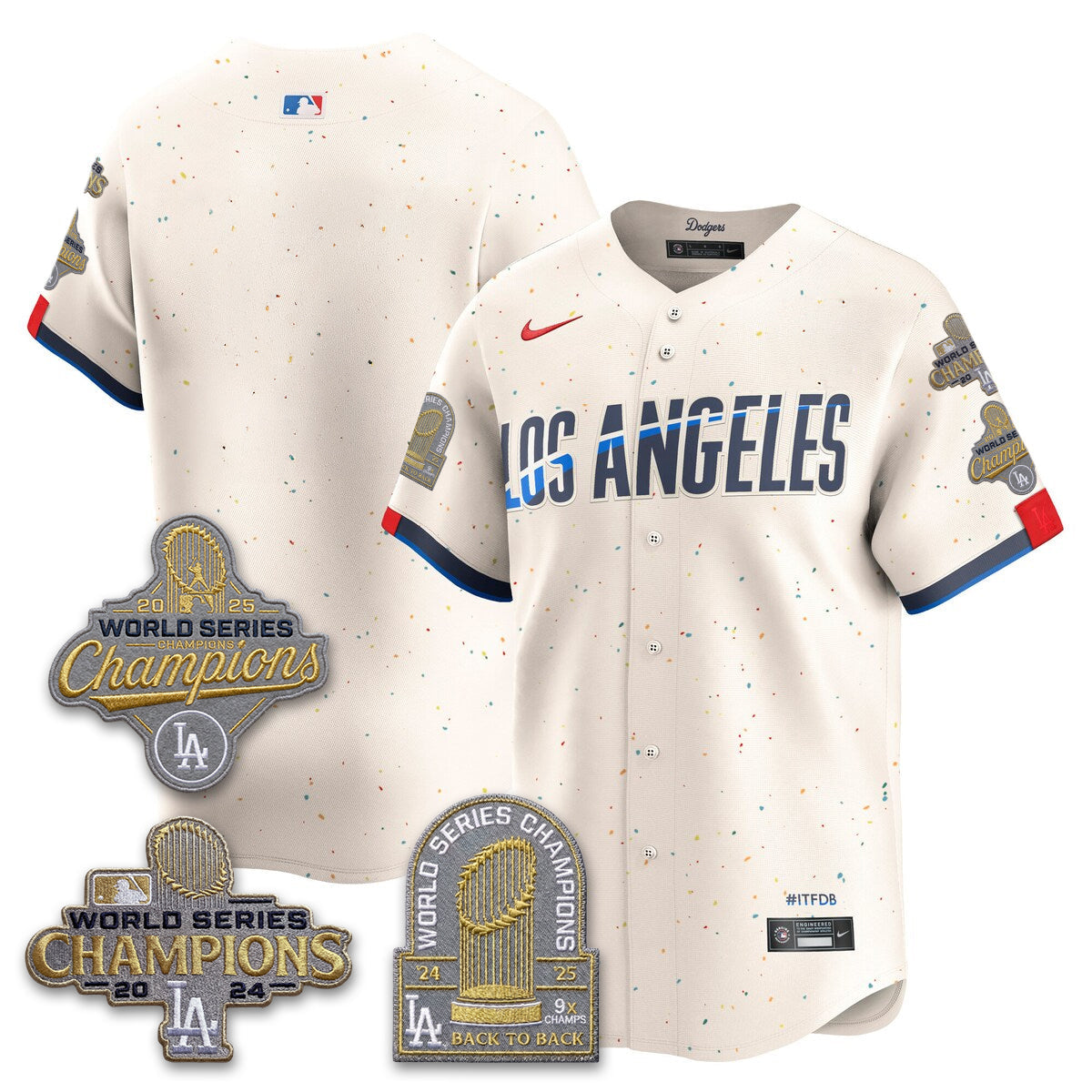 LAD Gold Collection Stadium Vapor Limited Jersey - Back to Back 9x Champs - Stitched