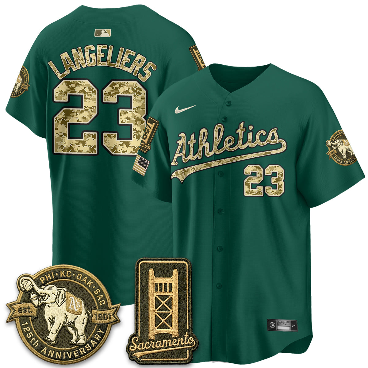 OAK Military Appreciation Game Day Jersey - Stitched