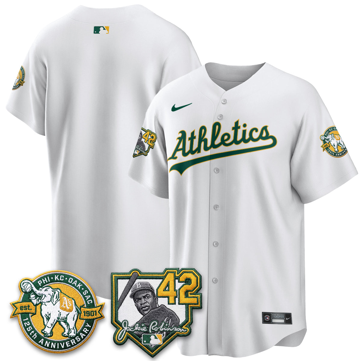OAK 2026 Jackie Robinson Day - Celebrating 125 Years Limited Vapor Jersey - All Stitched