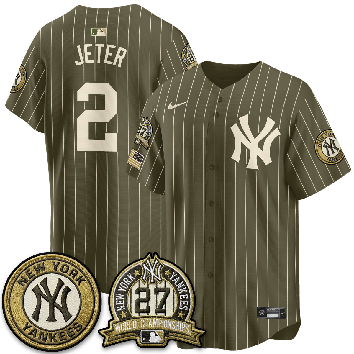 NYY New Era Olive 2026 Armed Forces Day Jersey -All Stitched
