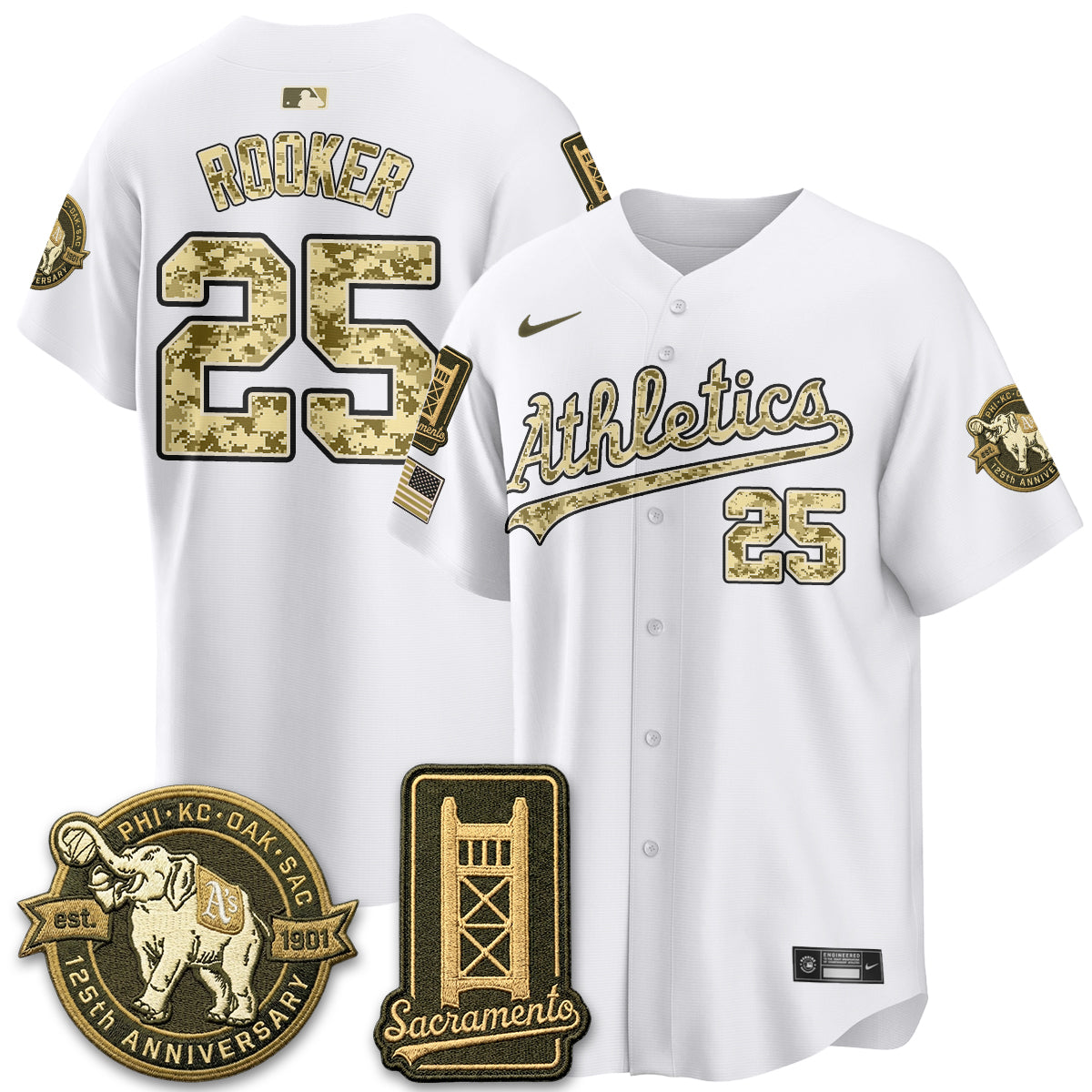 OAK Military Appreciation Game Day Jersey - Stitched