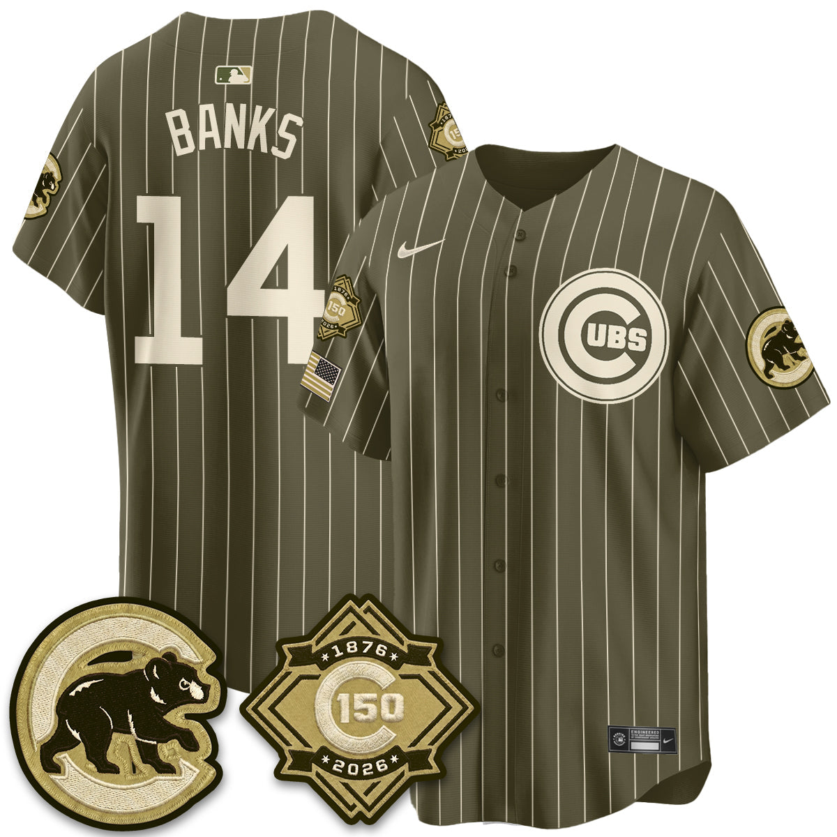 CHC New Era Olive 2026 Armed Forces Day Jersey -All Stitched