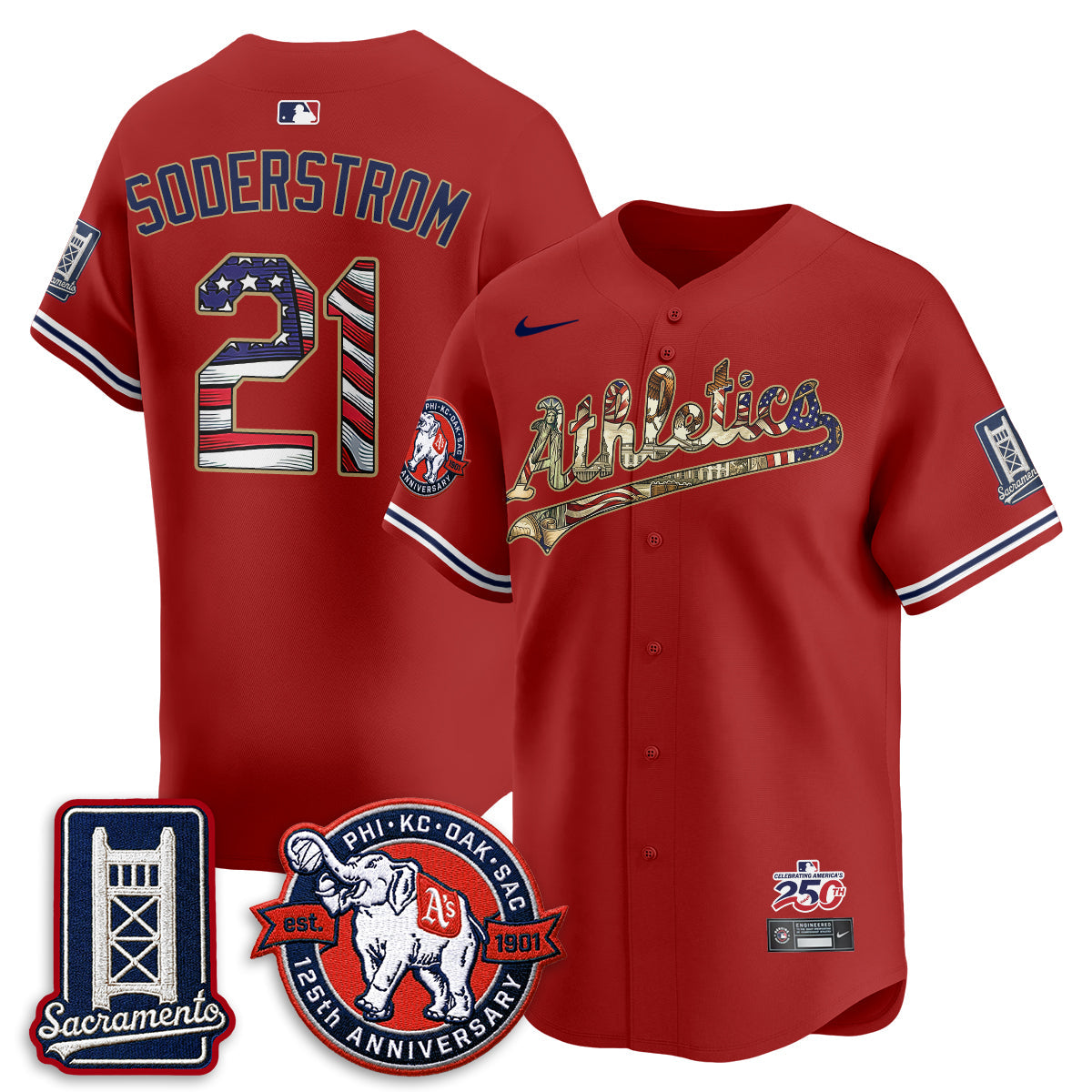 OAK  2026 Independence Day USA Vapor Jersey - Stitched