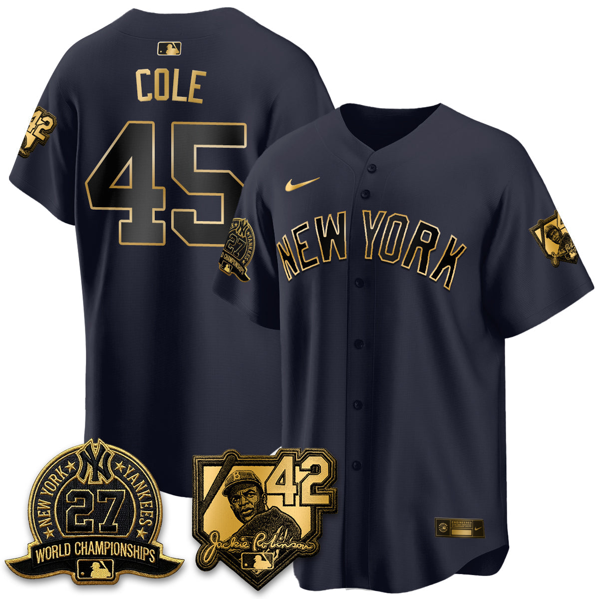 NYY 2026 Jackie Robinson Day Vapor Limited Gold Edition Jersey - All Stitched