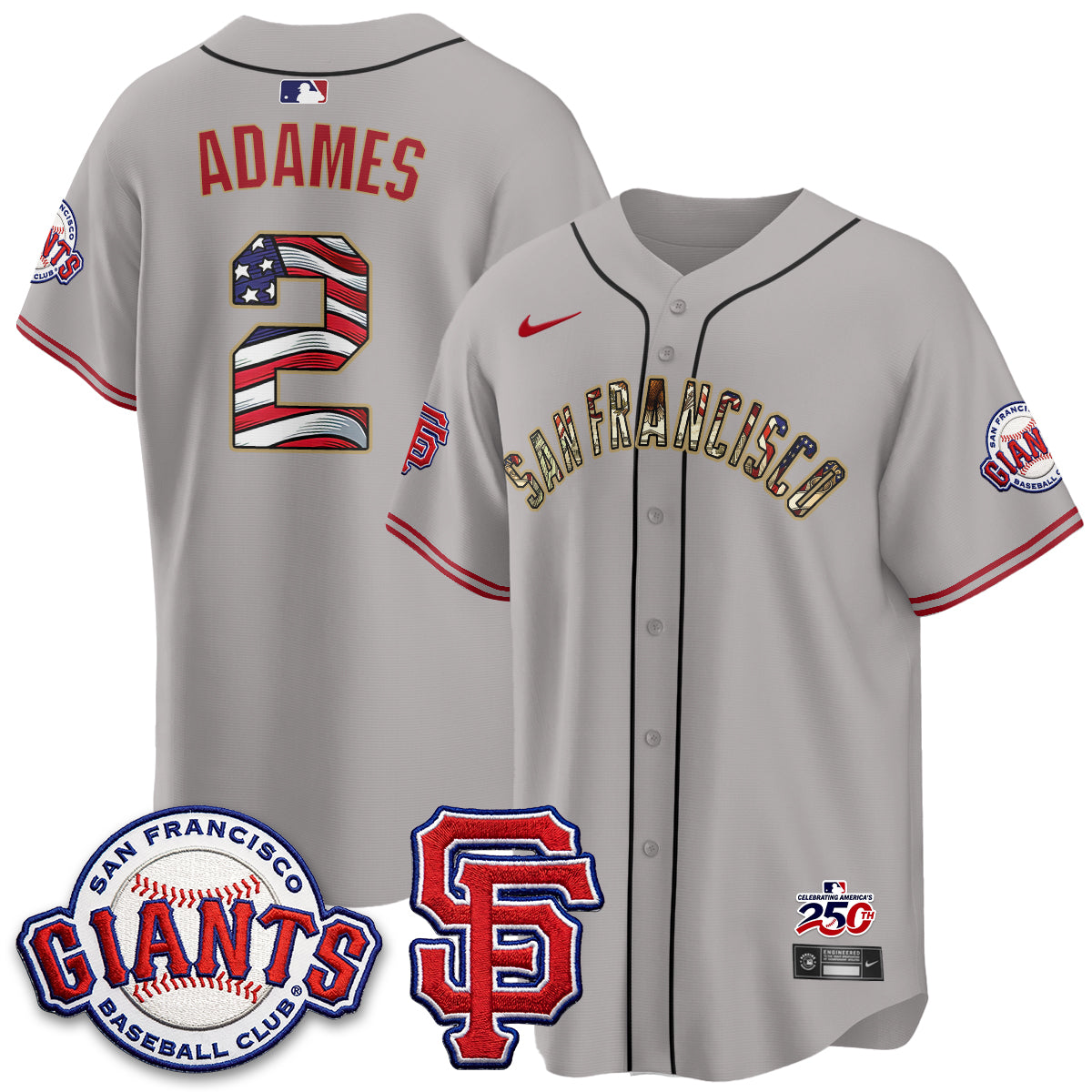 San Francisco Giants2026 Independence Day USA Jersey - Stitched