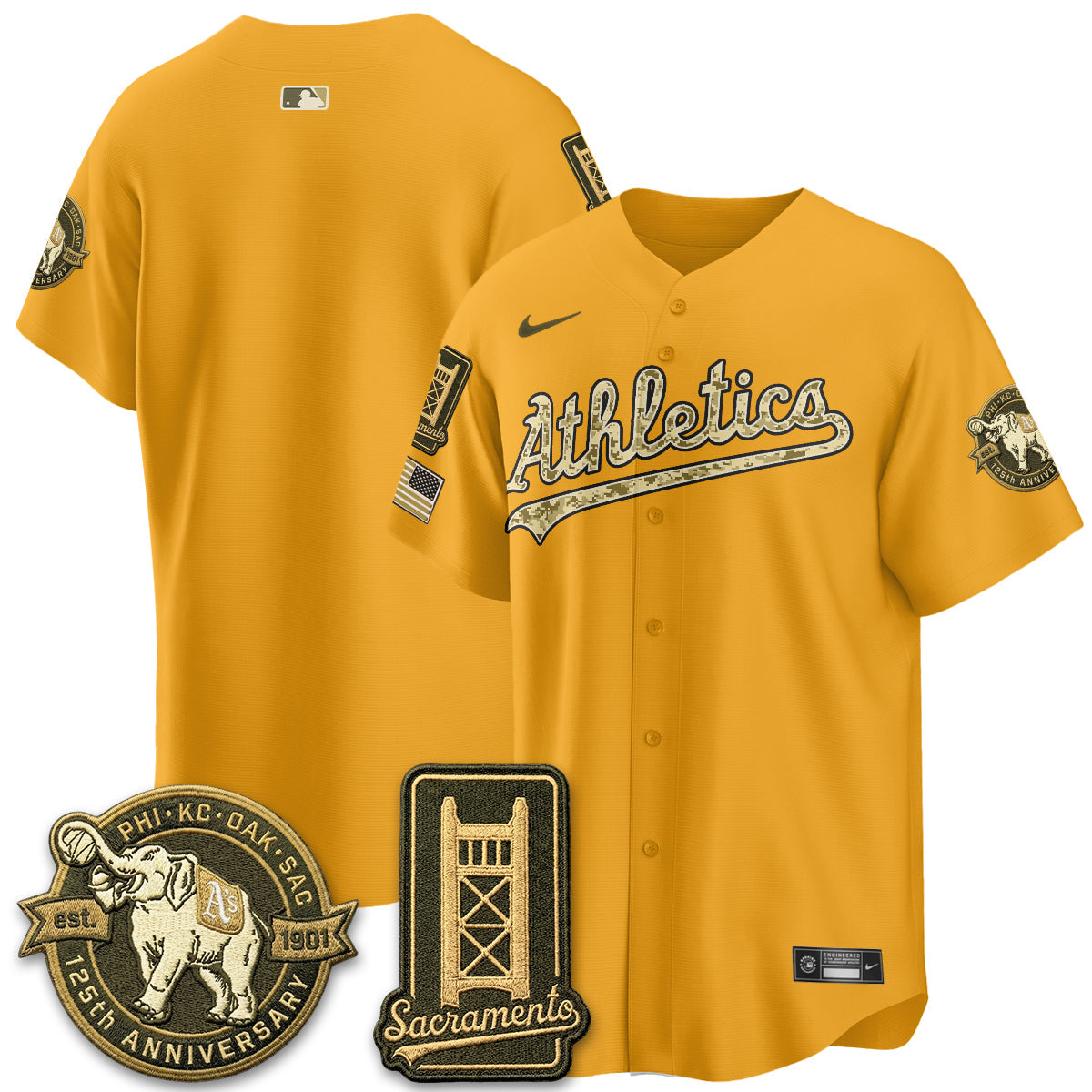 OAK Military Appreciation Game Day Jersey - Stitched