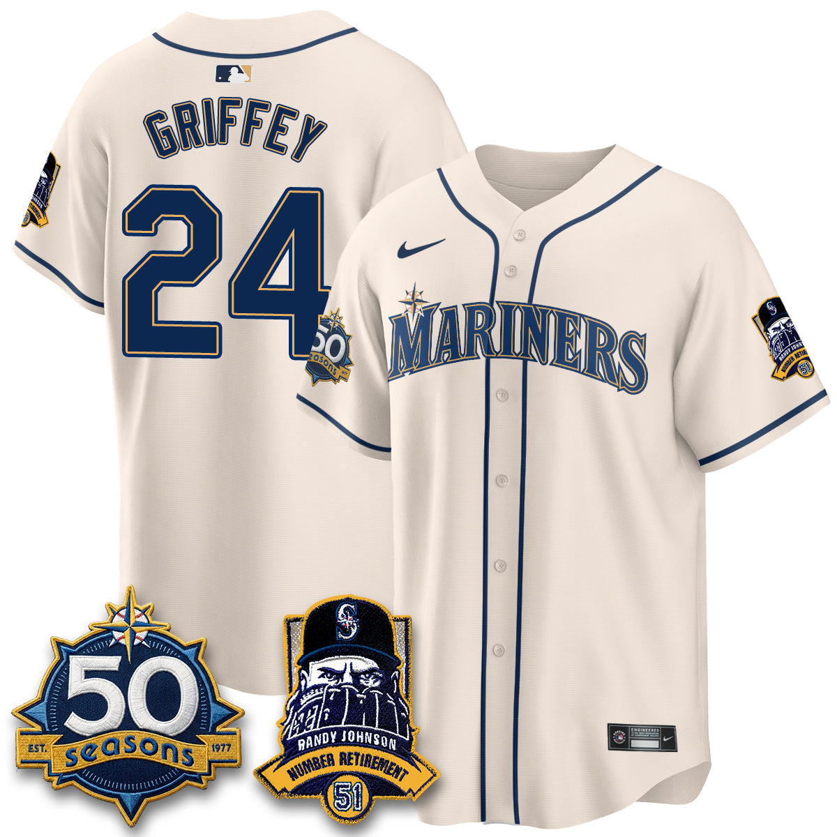 SEA Randy Johnson Vapor Limited Jersey V2- All Stitched