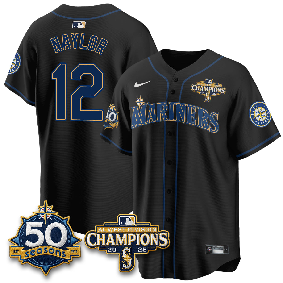 SEA 50th Anniversary Black Out Style Vapor Premier Limited Jersey - Stitched
