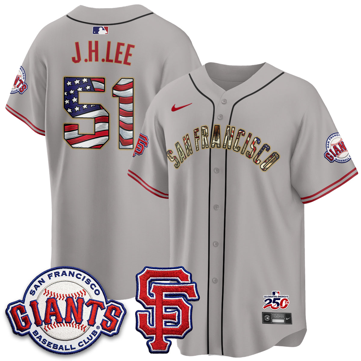 San Francisco Giants2026 Independence Day USA Jersey - All Stitched