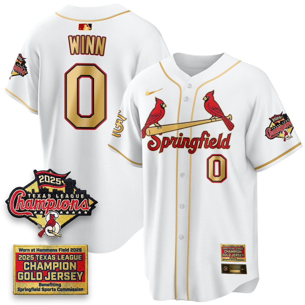 STL Springfield's Championship Gold Limited Jerseys - All Stitched