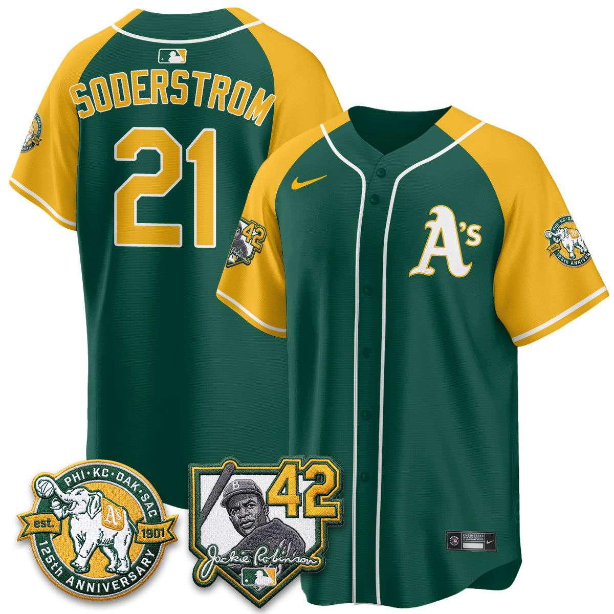OAK 2026 Jackie Robinson Day - Celebrating 125 Years Limited Vapor Jersey - All Stitched