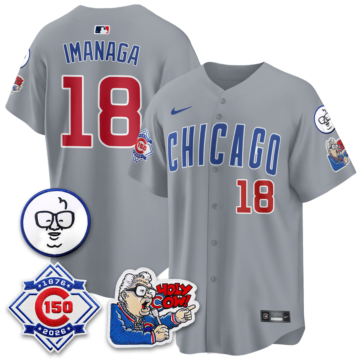 CHC 150th Anniversary Harry Caray Holy Cow Vapor Premier Limited Jersey - All Stitched V2