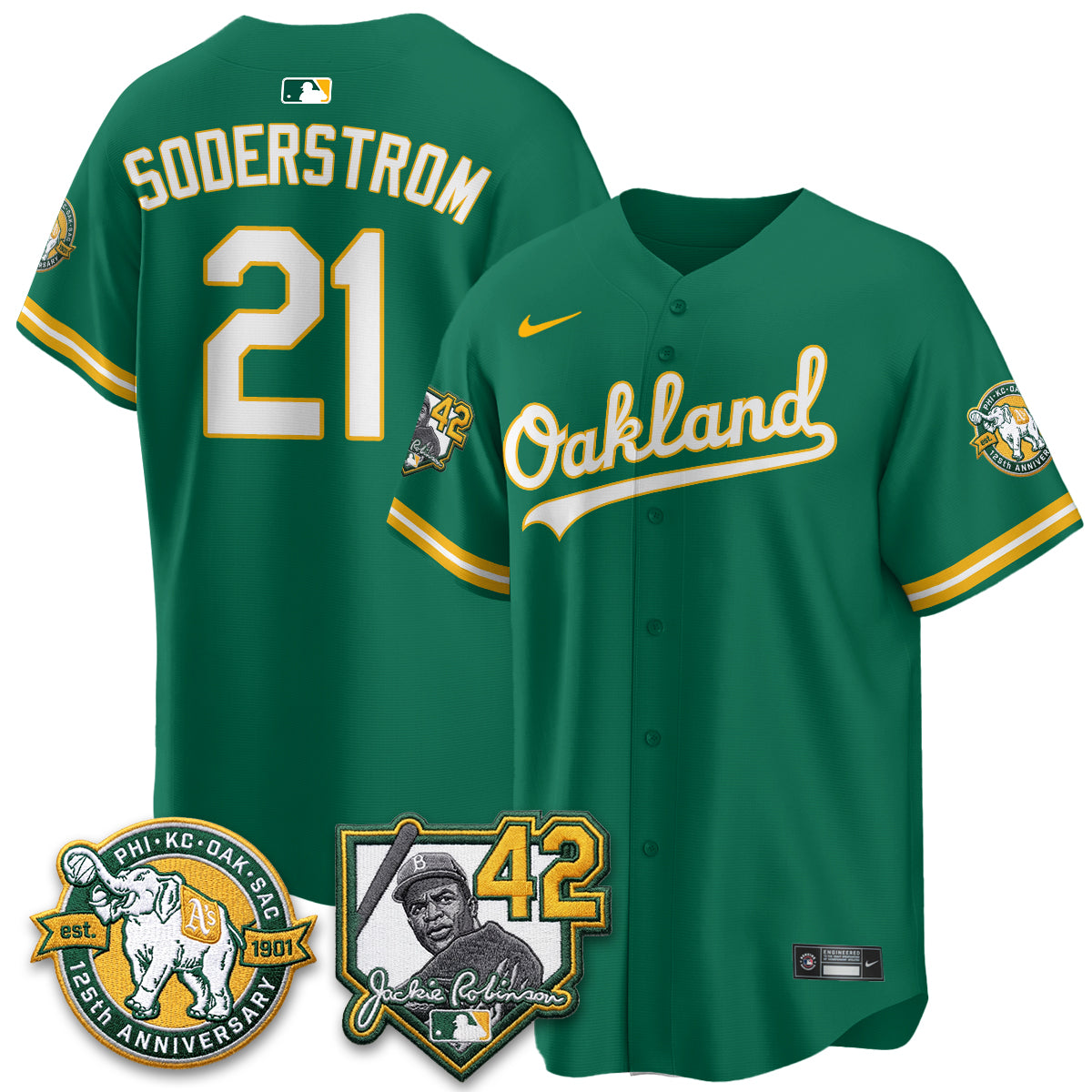 OAK 2026 Jackie Robinson Day - Celebrating 125 Years Limited Vapor Jersey - All Stitched