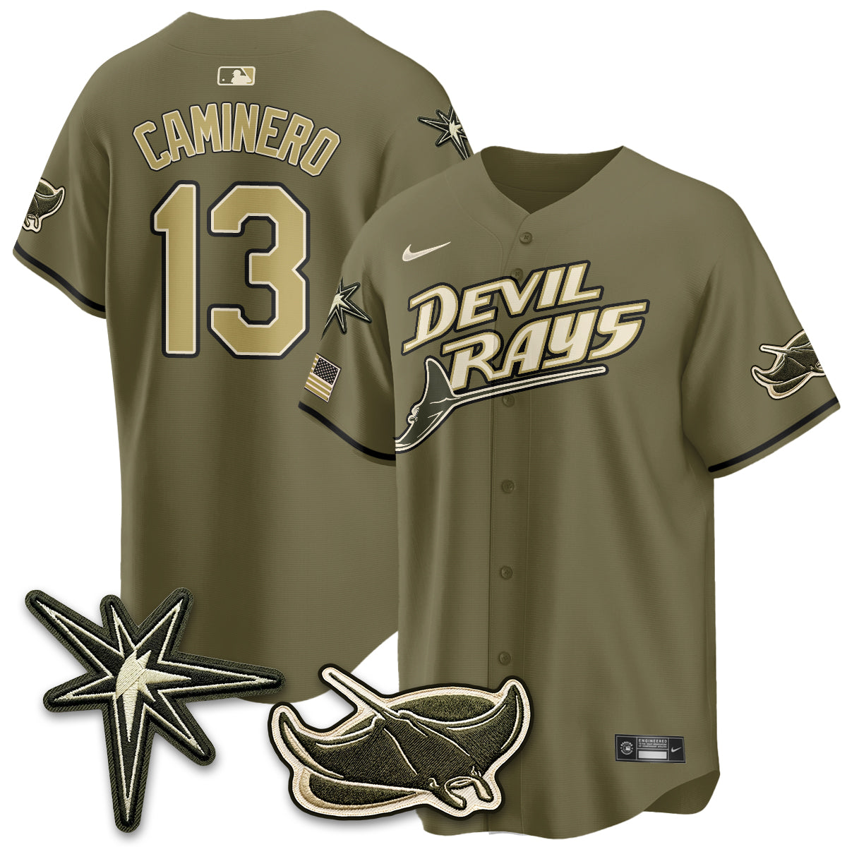 TB New Era Olive 2026 Armed Forces Day Jersey - Stitched