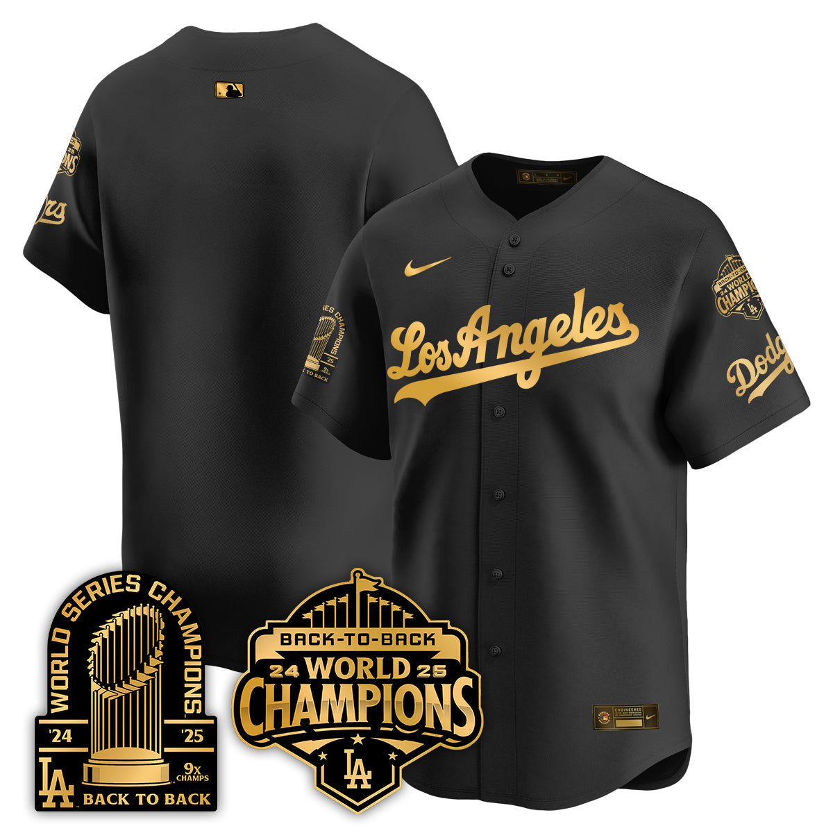 LAD Gold Collection Limited Gold Jersey - 9x & B2B Champs - Stitched