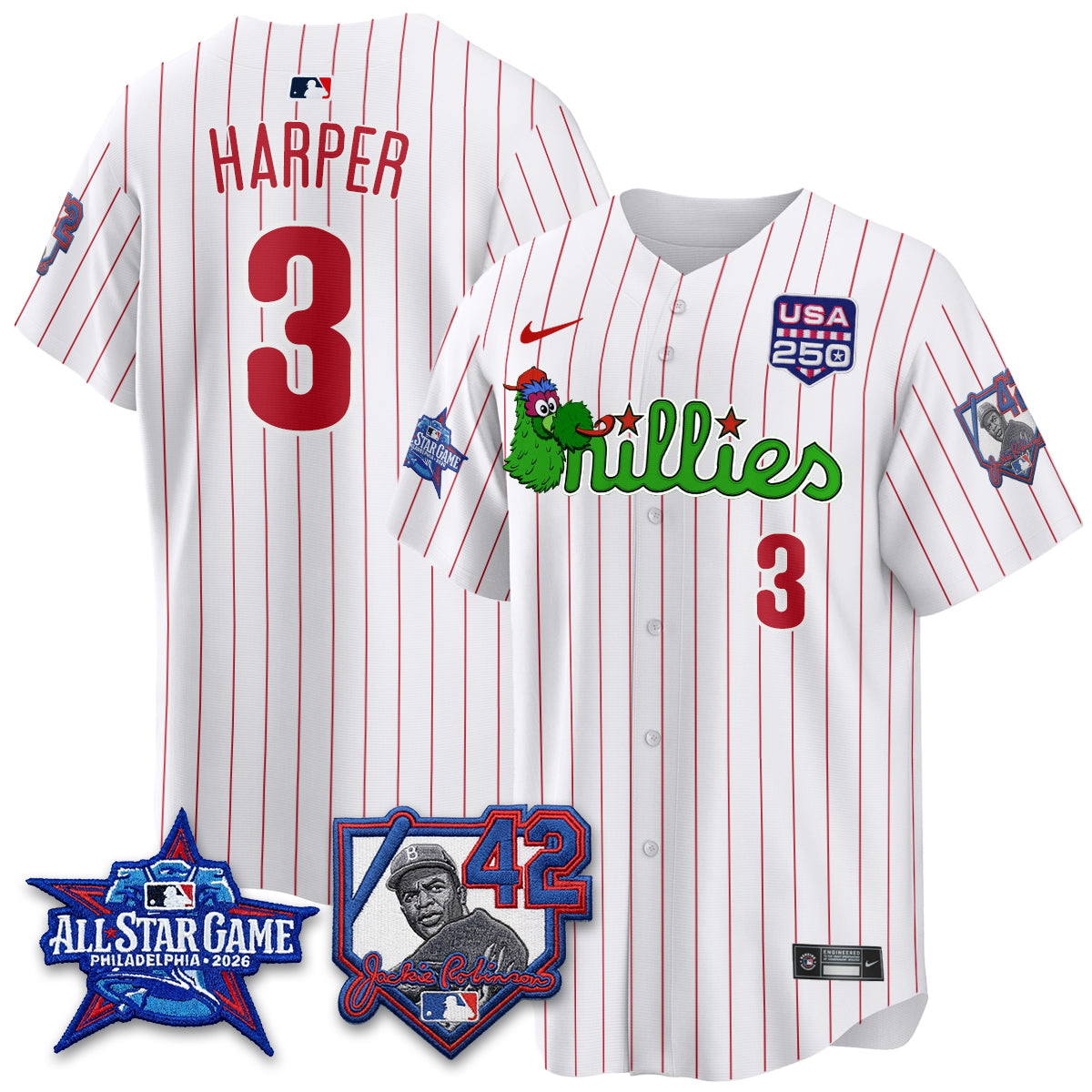 PHI Phanatic 2026 New Era & 250th USA Vapor Limited Jersey - All Star Game - All Stitched