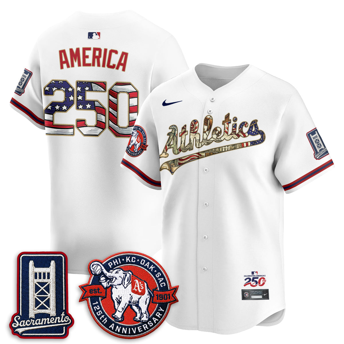 OAK  2026 Independence Day USA Vapor Jersey - Stitched
