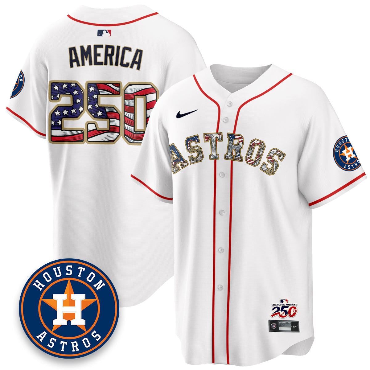 HOU 2026 Independence Day USA Vapor Limited Jersey - Stitched