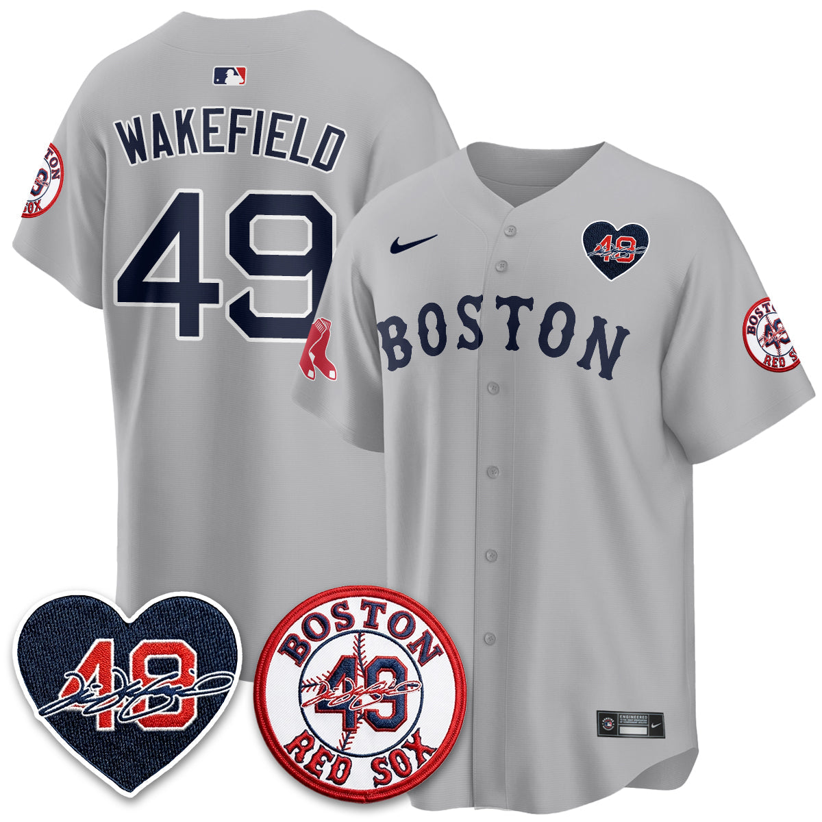 BOS Tim Wakefield Memorial Patch Vaper Premier Limited Jersey - Stitched