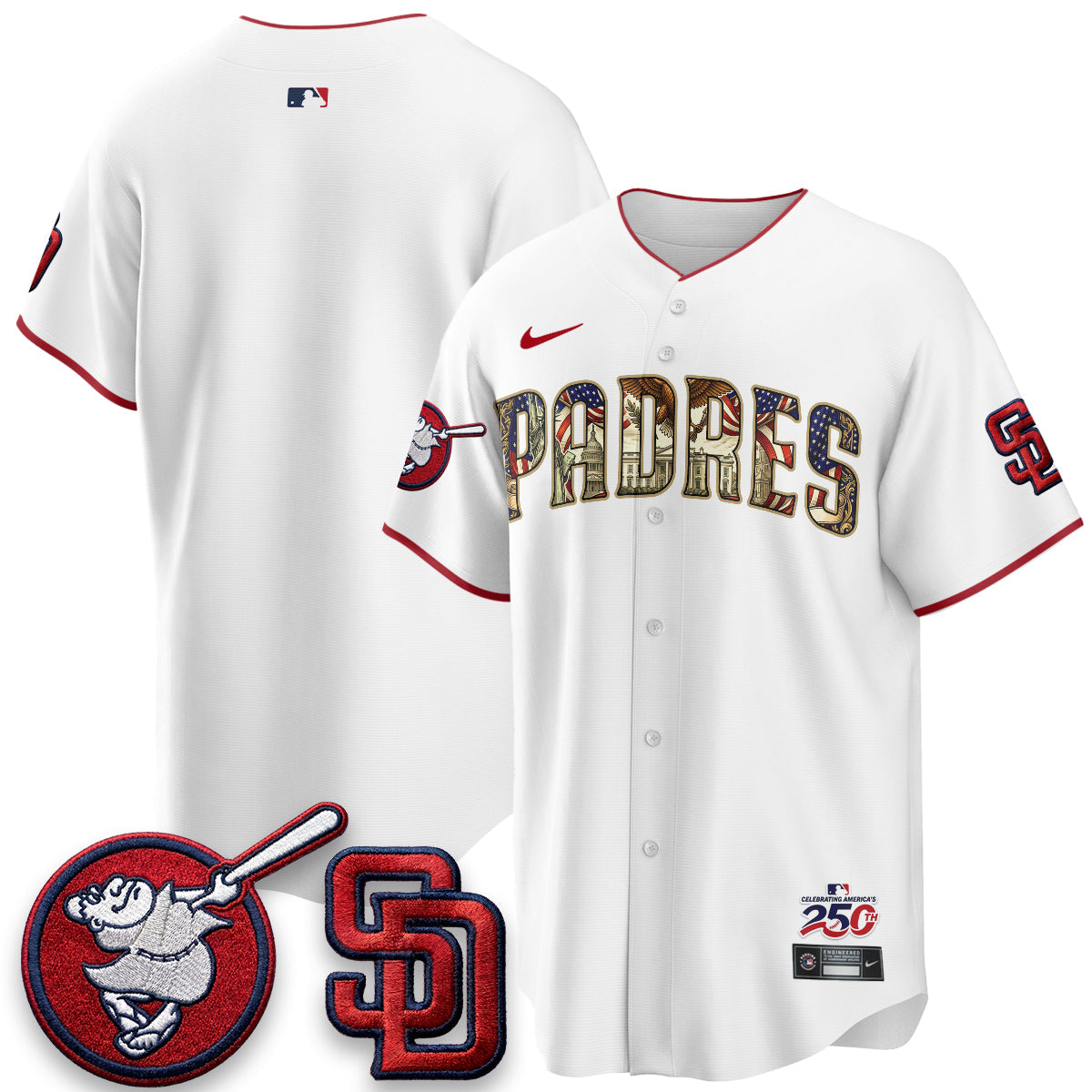 SD 2026 Independence Day USA Vapor Limited White Jersey - Stitched