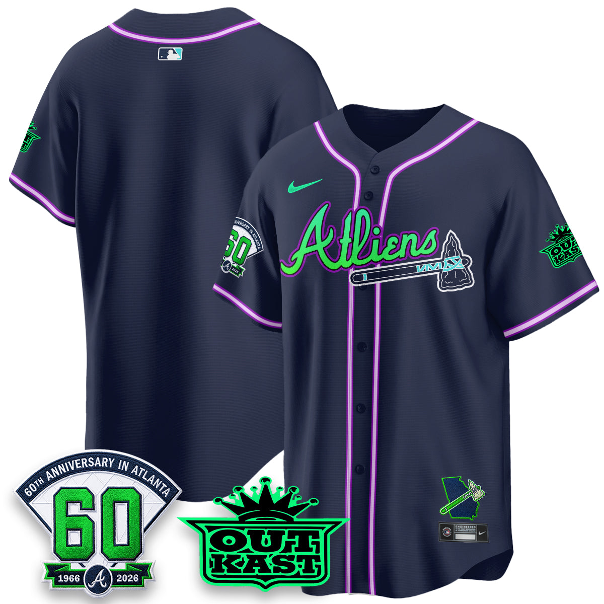 ATL x Atliens Cool Base Galaxy Version Jersey - Stitched (44)