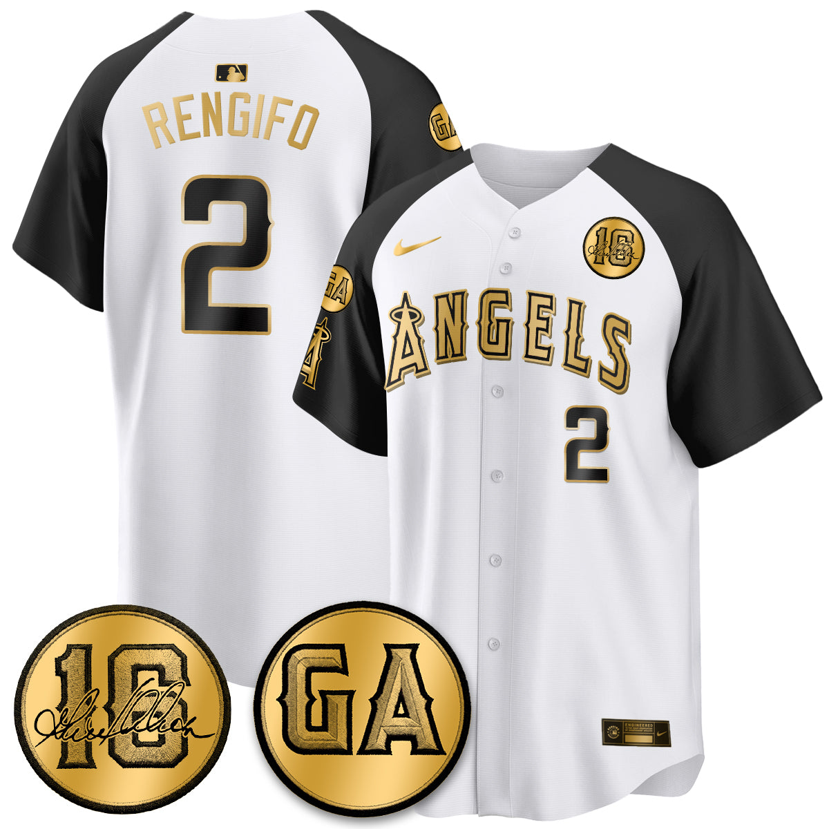 LAA Garret Anderson Tribute Patch Vapor Jersey - All Stitched V2