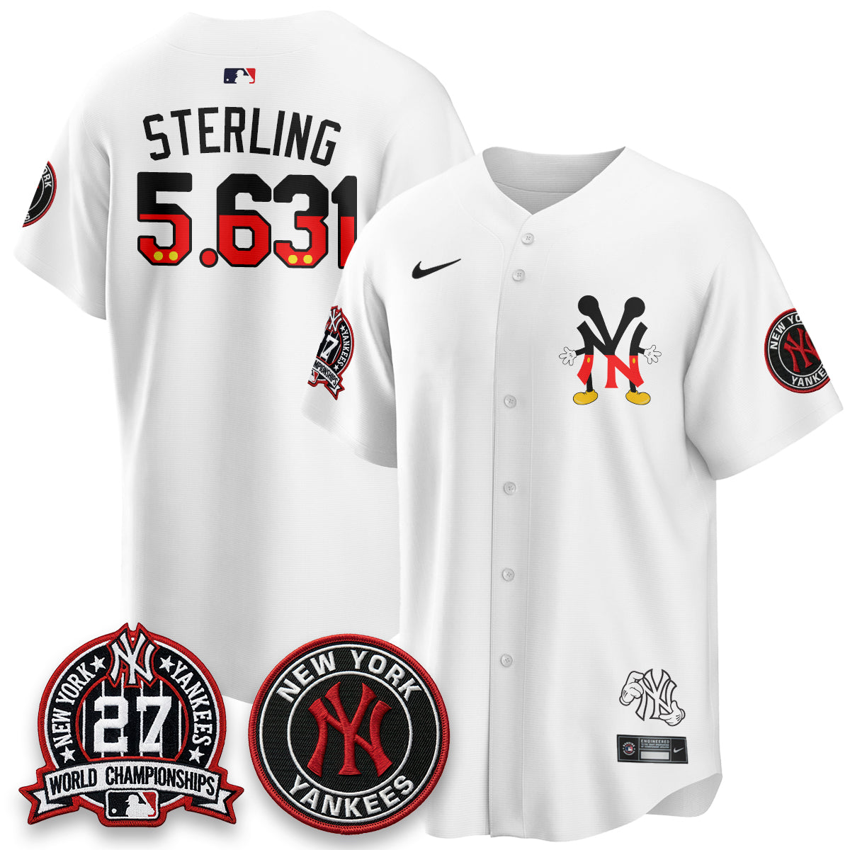 NYY x Mouse Vapor Limited Jersey - Stitched
