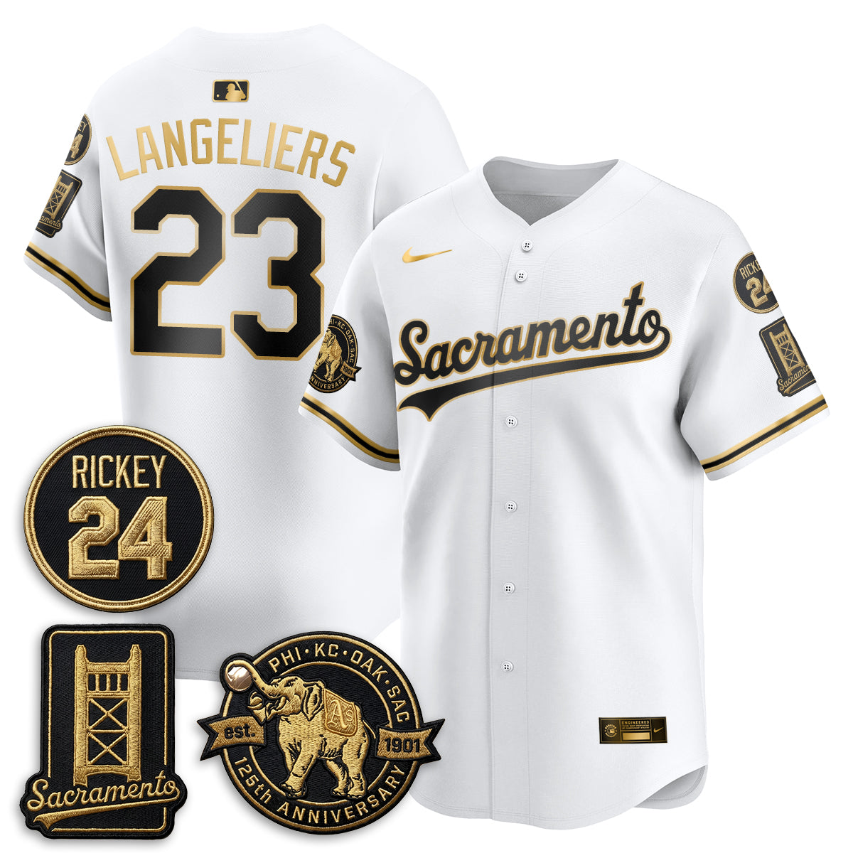OAK 2026 Alternate Sacramento 125 Years Limited Vapor Gold Edition Jersey - All Stitched