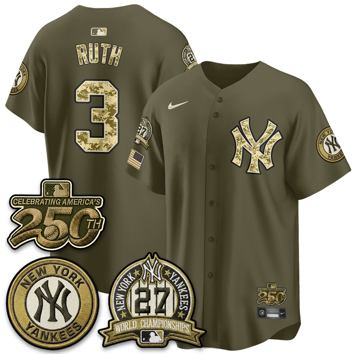 NYY Salute to Service 2026 Vapor Limited Jersey - Stitched