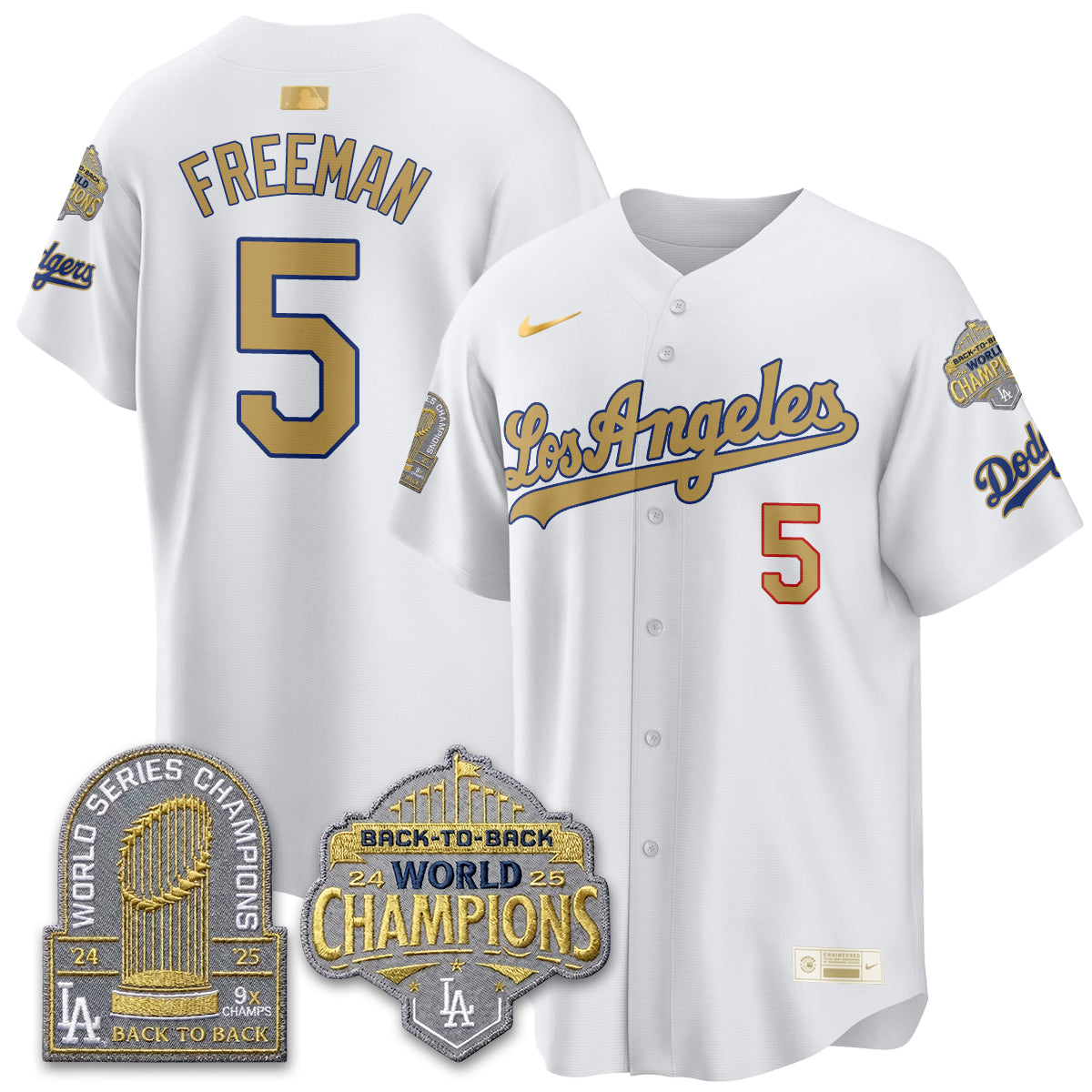 LAD Gold Collection Limited Gold Jersey - 9x & B2B Champs - Stitched