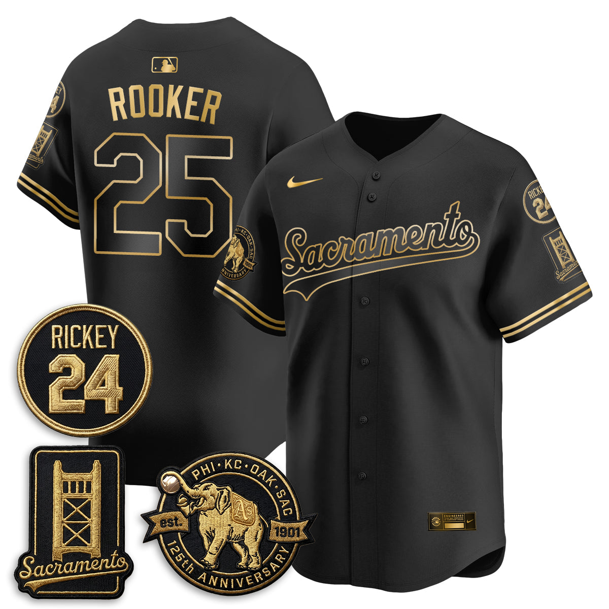OAK 2026 Alternate Sacramento 125 Years Limited Vapor Gold Edition Jersey - Stitched