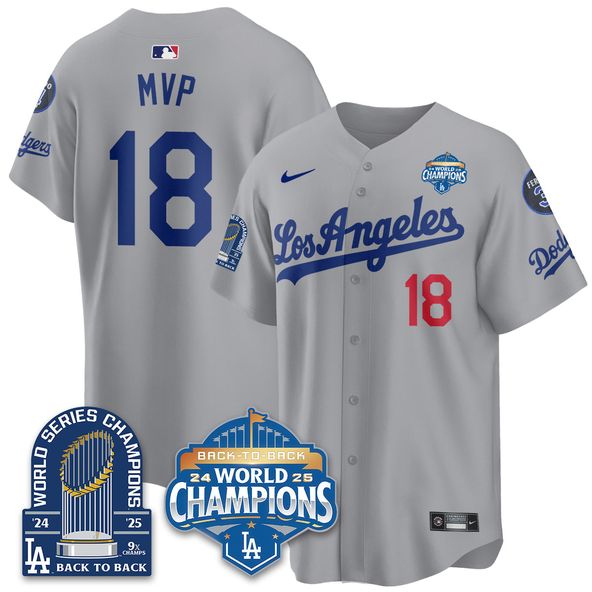 LAD Alternate  Vapor Limited Jersey - 9x Champs - Stitched