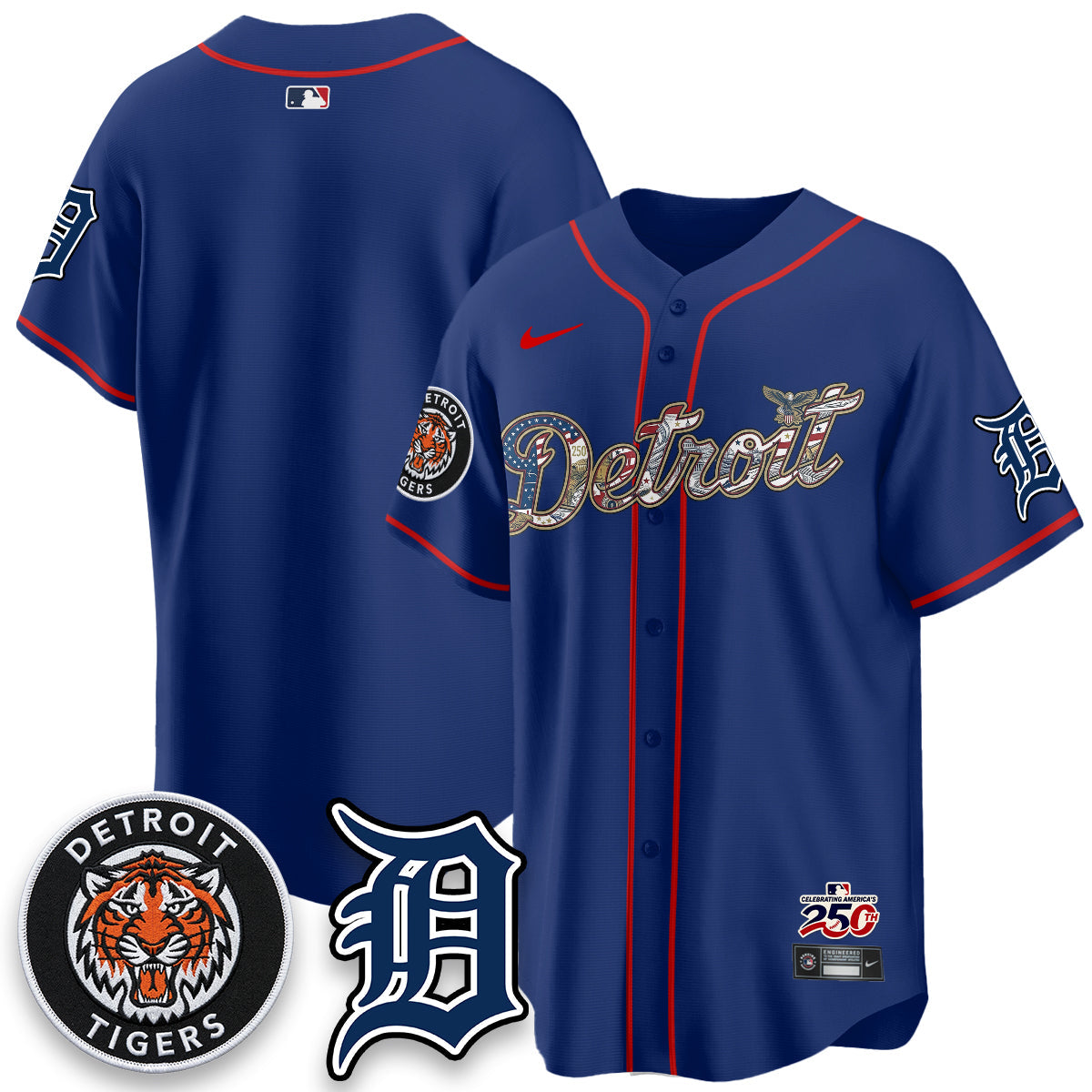 DET 2026 Independence Day USA Vapor Limited Jersey - Stitched
