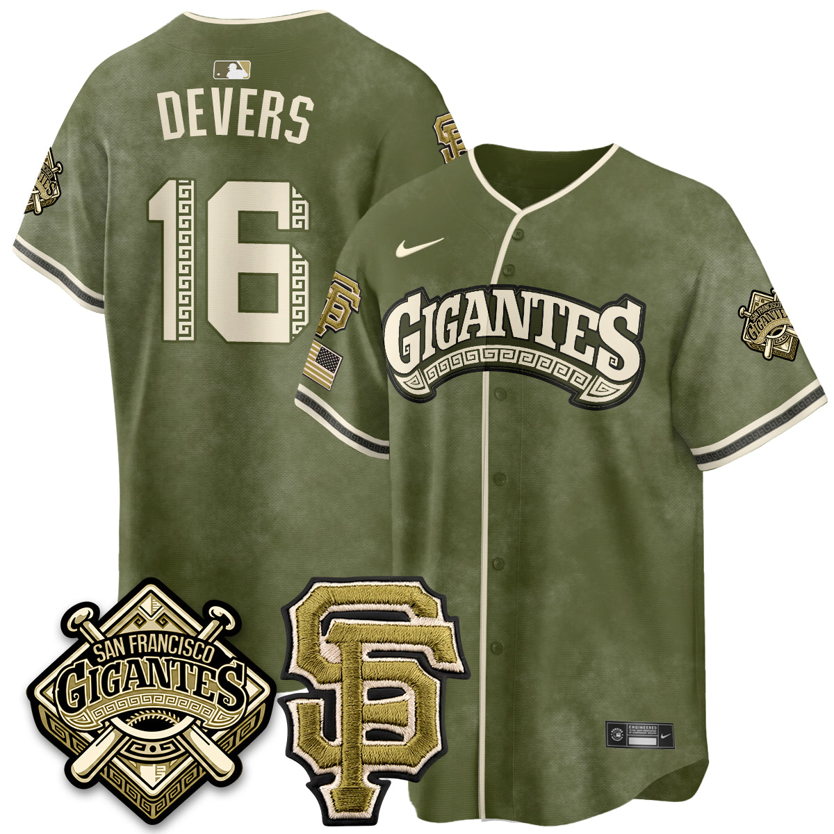 SF New Era Olive 2026 Armed Forces Day Jersey - Stitched