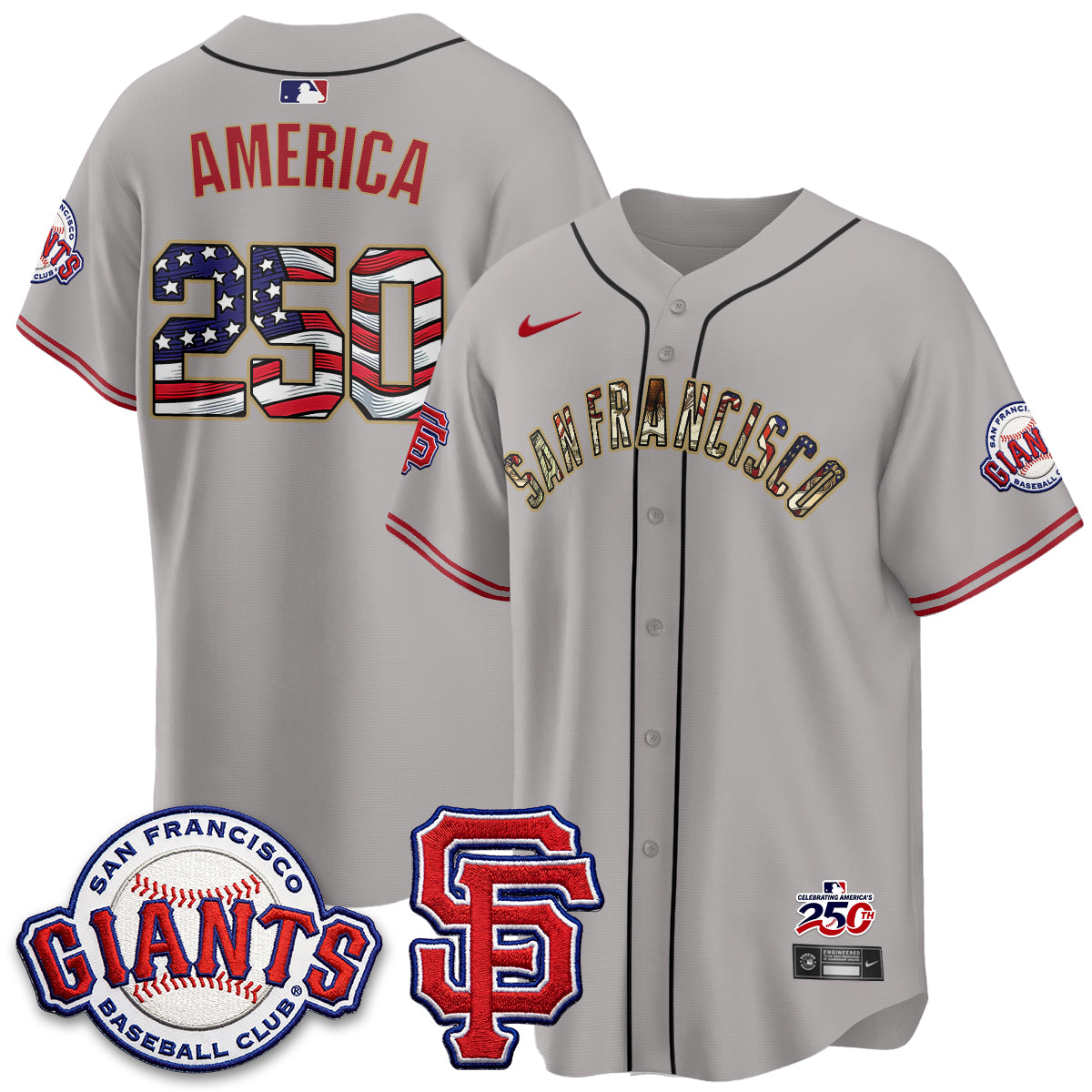San Francisco Giants2026 Independence Day USA Jersey - All Stitched