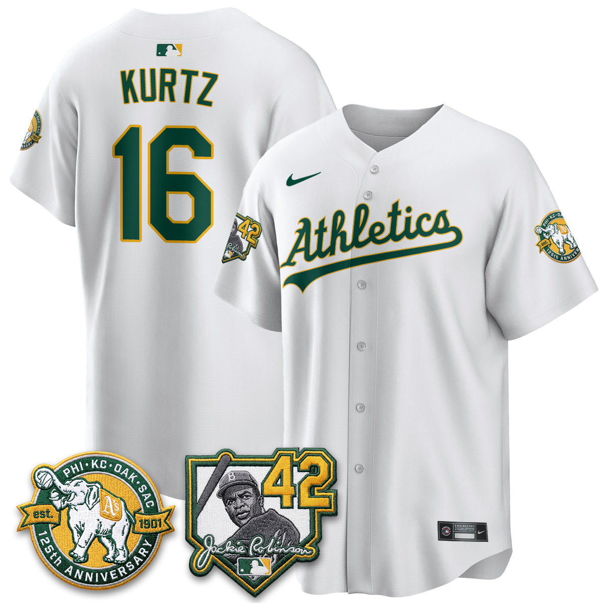OAK 2026 Jackie Robinson Day - Celebrating 125 Years Limited Vapor Jersey - All Stitched
