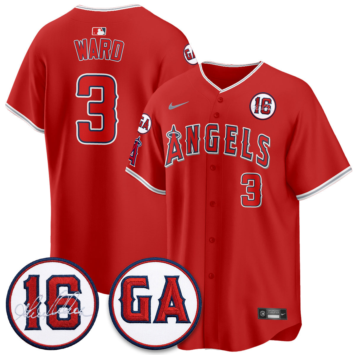 LAA Garret Anderson Tribute Patch Vapor Premier Limited Jersey - All Stitched