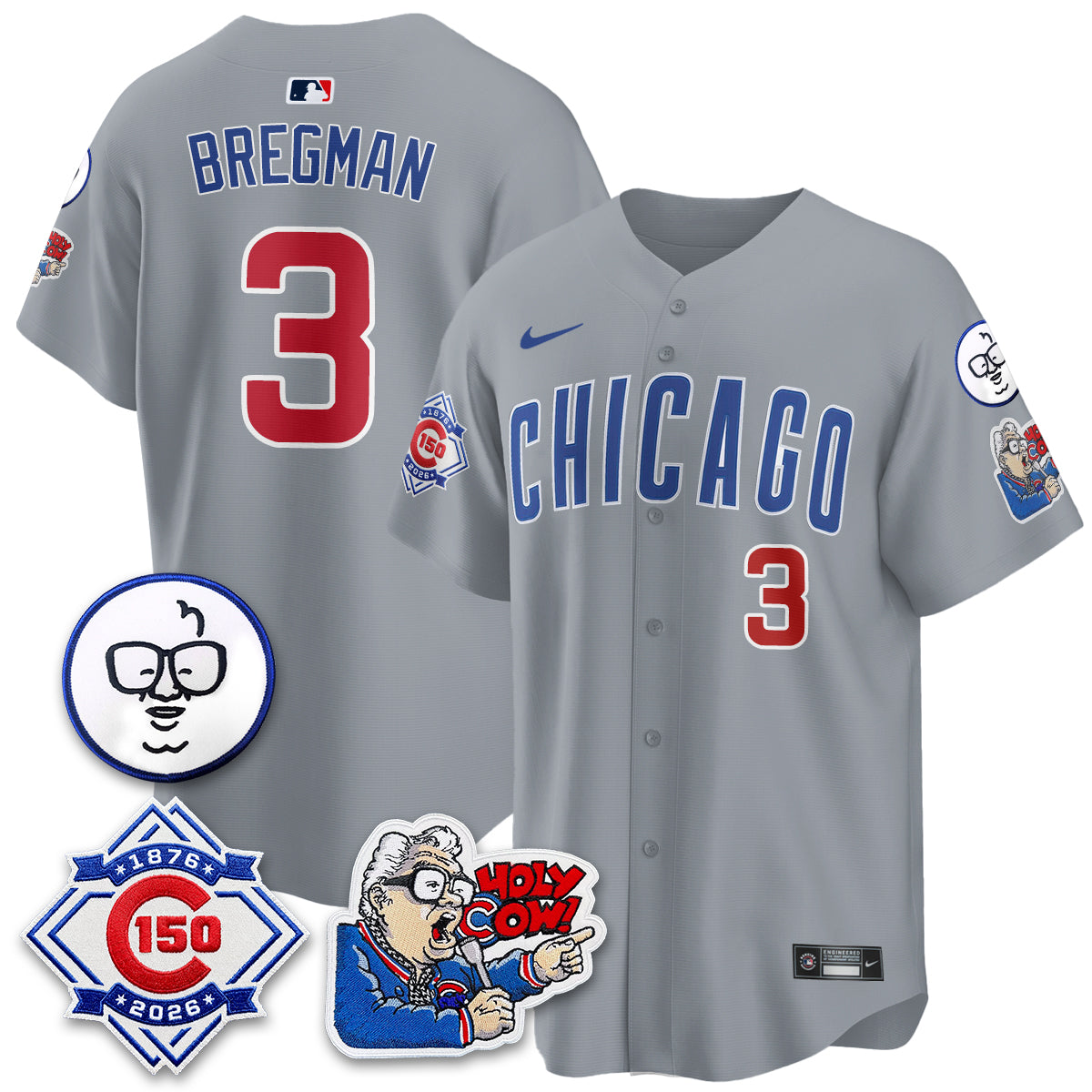 CHC 150th Anniversary Harry Caray Holy Cow Vapor Premier Limited Jersey - All Stitched V2