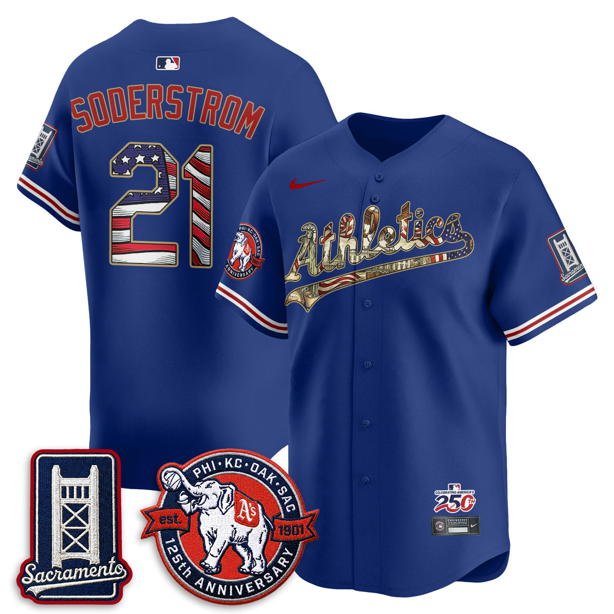 OAK  2026 Independence Day USA Vapor Jersey - Stitched
