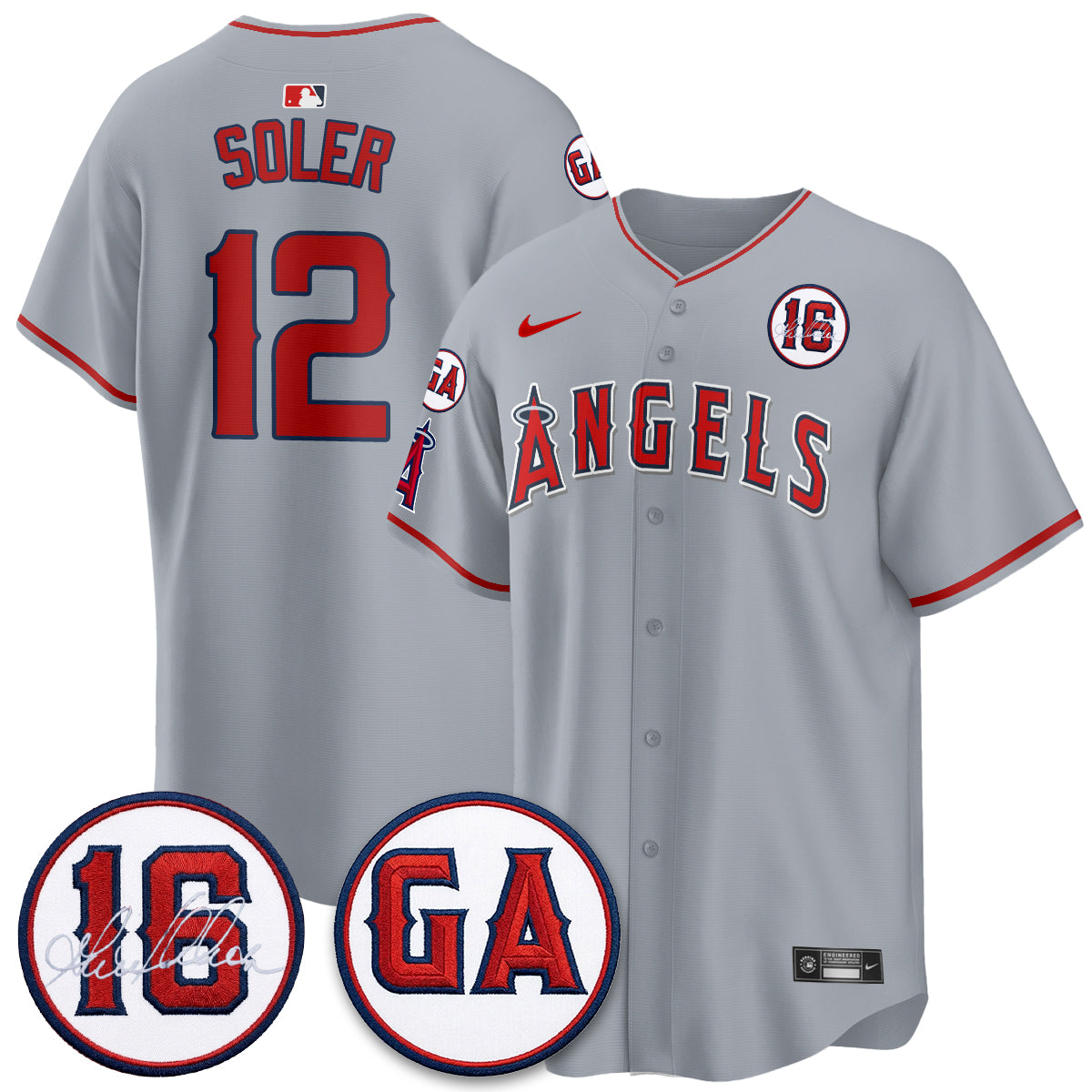 LAA Garret Anderson Tribute Patch Vapor Premier Limited Jersey - All Stitched