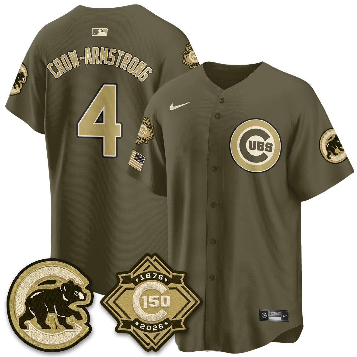 CHC New Era Olive 2026 Armed Forces Day Jersey -All Stitched