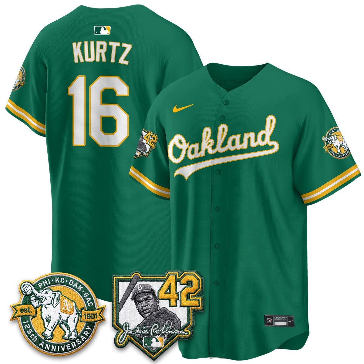 OAK 2026 Jackie Robinson Day - Celebrating 125 Years Limited Vapor Jersey - Stitched