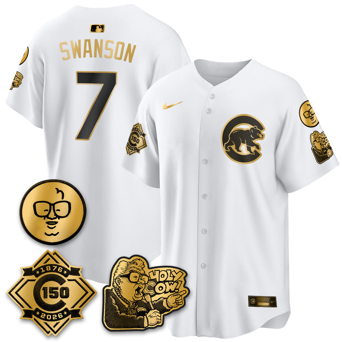 CHC 150th Anniversary Harry Caray Holy Cow Vapor Premier Limited Jersey - Stitched V3