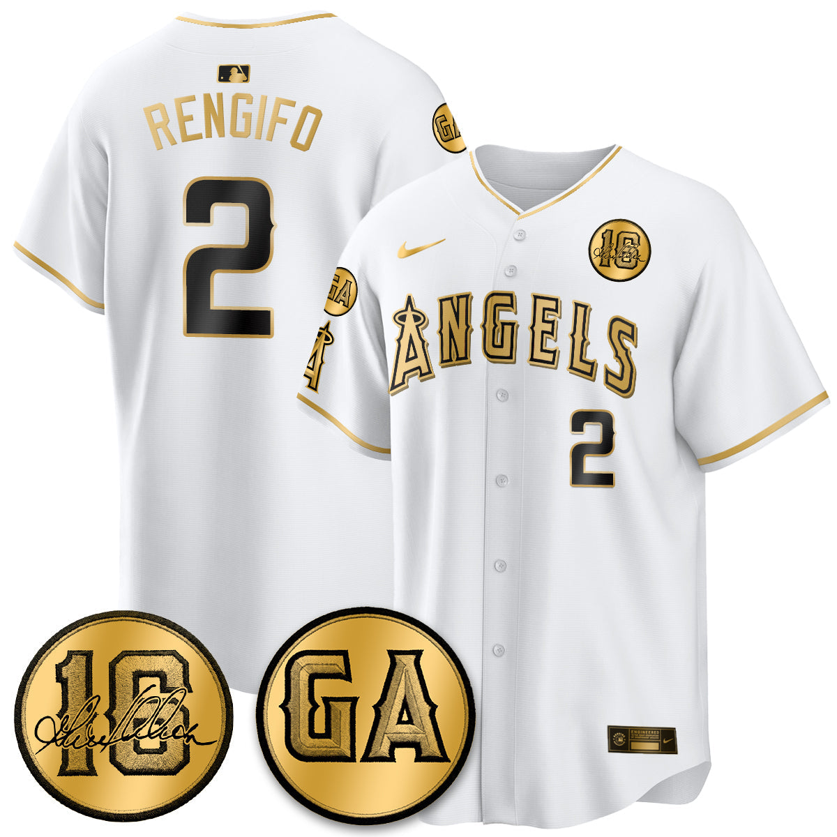 LAA Garret Anderson Tribute Patch Vapor Jersey - All Stitched V2