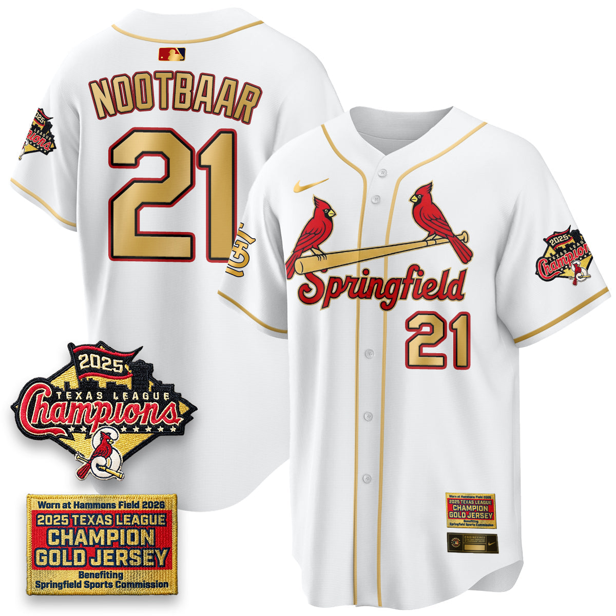 STL Springfield's Championship Gold Limited Jerseys - All Stitched