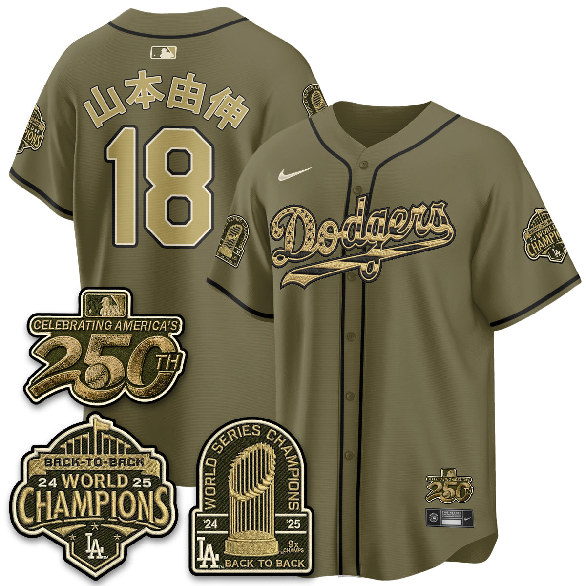 LAD New Era Olive 2026 Armed Forces Day Jersey -All Stitched V2
