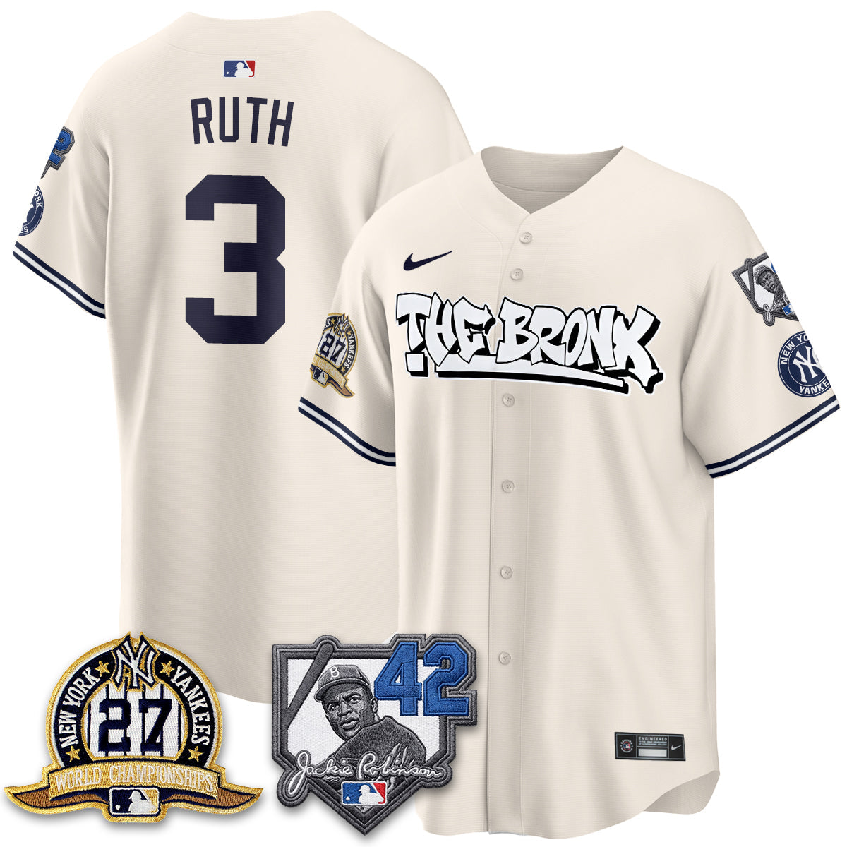NYY The Bronx 2026 Jackie Robinson Day Vapor Limited Jersey - All Stitched