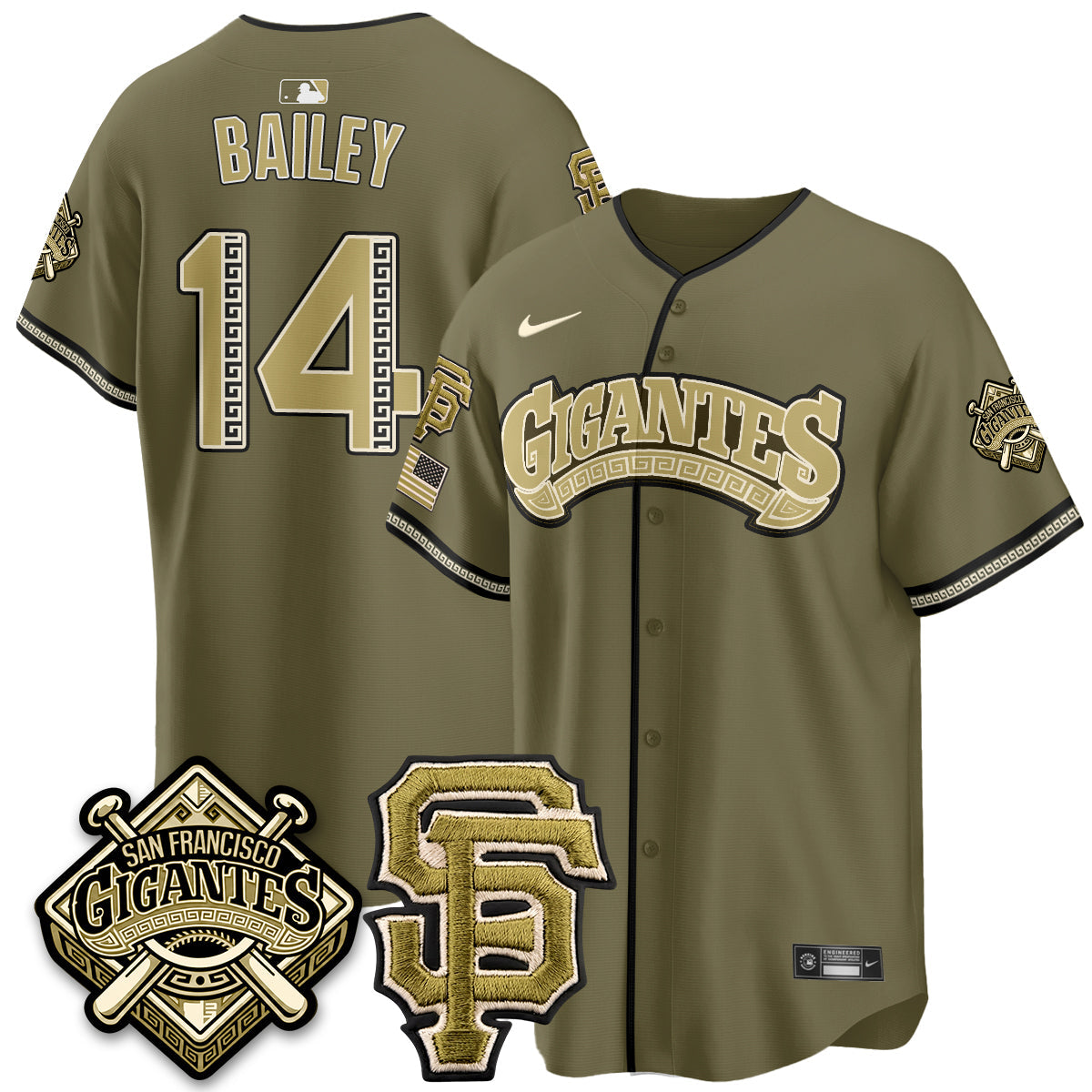 SF New Era Olive 2026 Armed Forces Day Jersey - Stitched